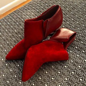 Calvin Klein Red Ankle Boots, 7.5
